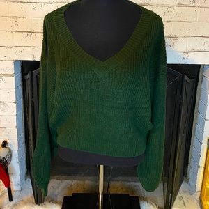 Hunter Green Crop Sweater SZ 2XL